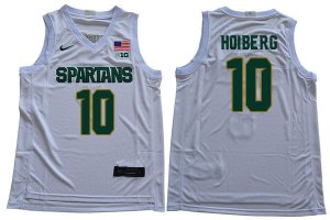 Men Michigan State Spartans NCAA #10 Jack Hoiberg White Authentic Nike 2019-20 Stitched College Basketball Jersey HA32Y31GG